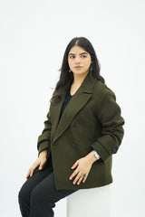Manteau court oversize Kaki