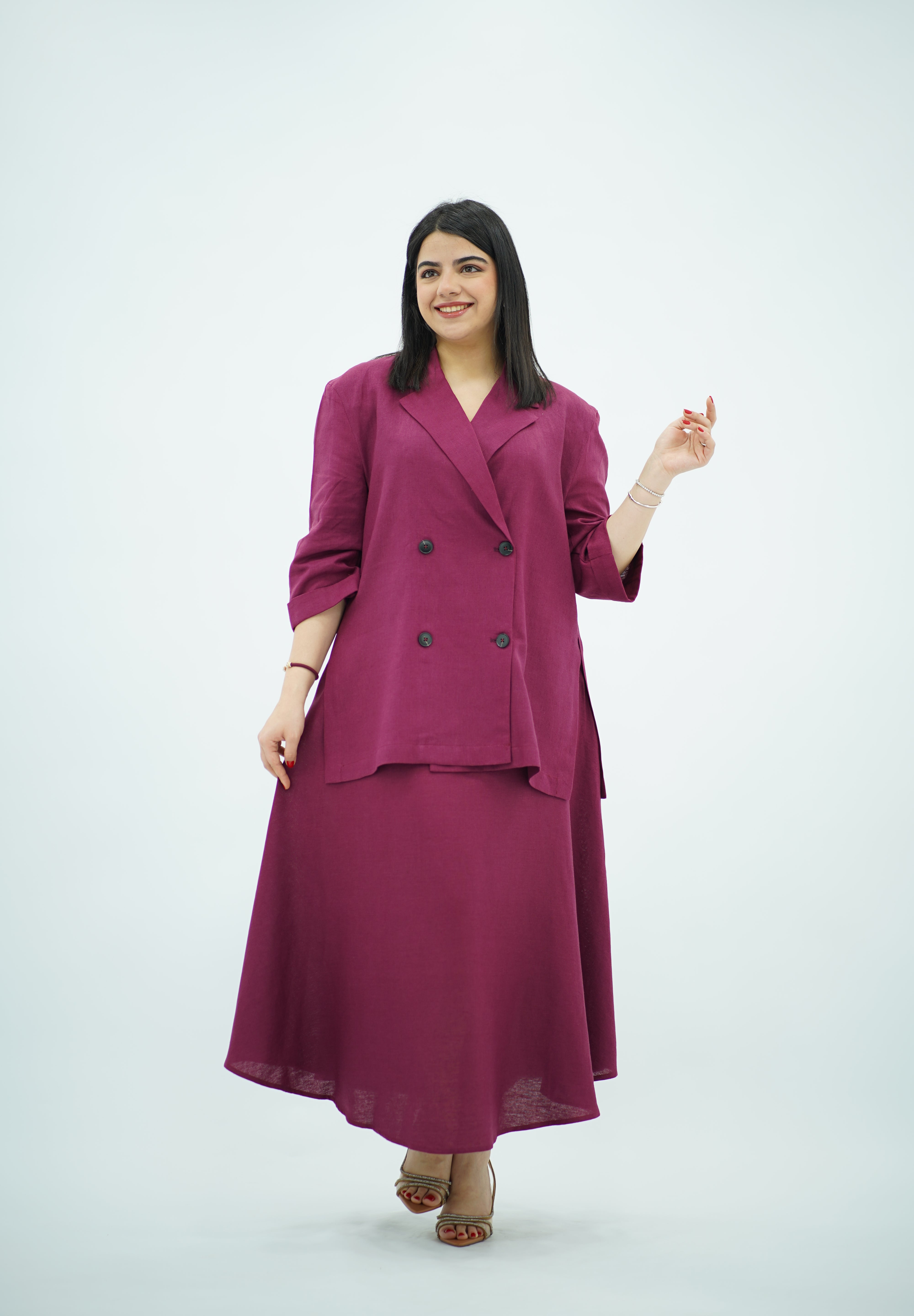 Ensemble Jupe Riviera - en Lin Magenta