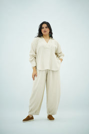 Ensemble en Lin beige naturel