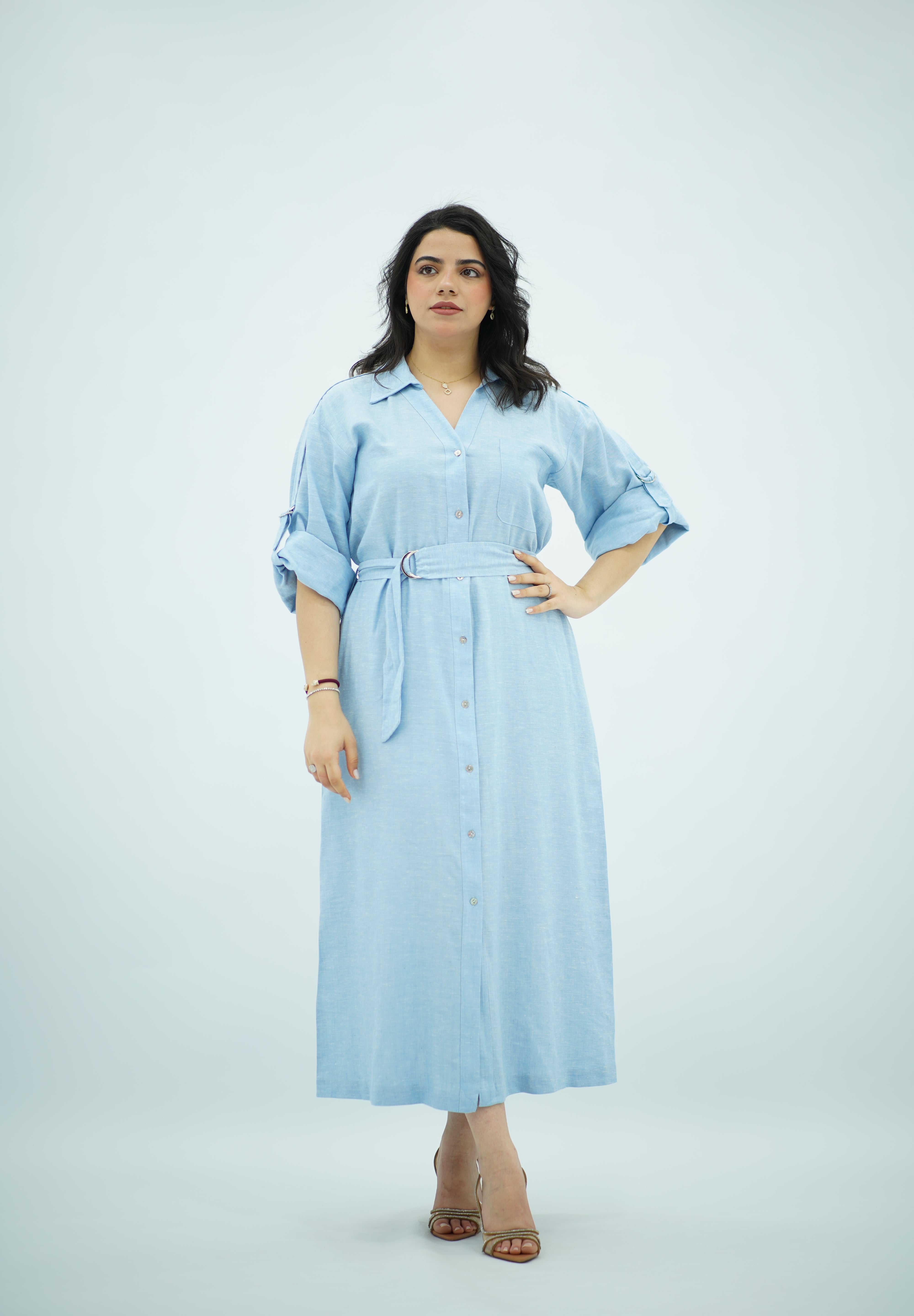 Robe En Lin Bleu ciel