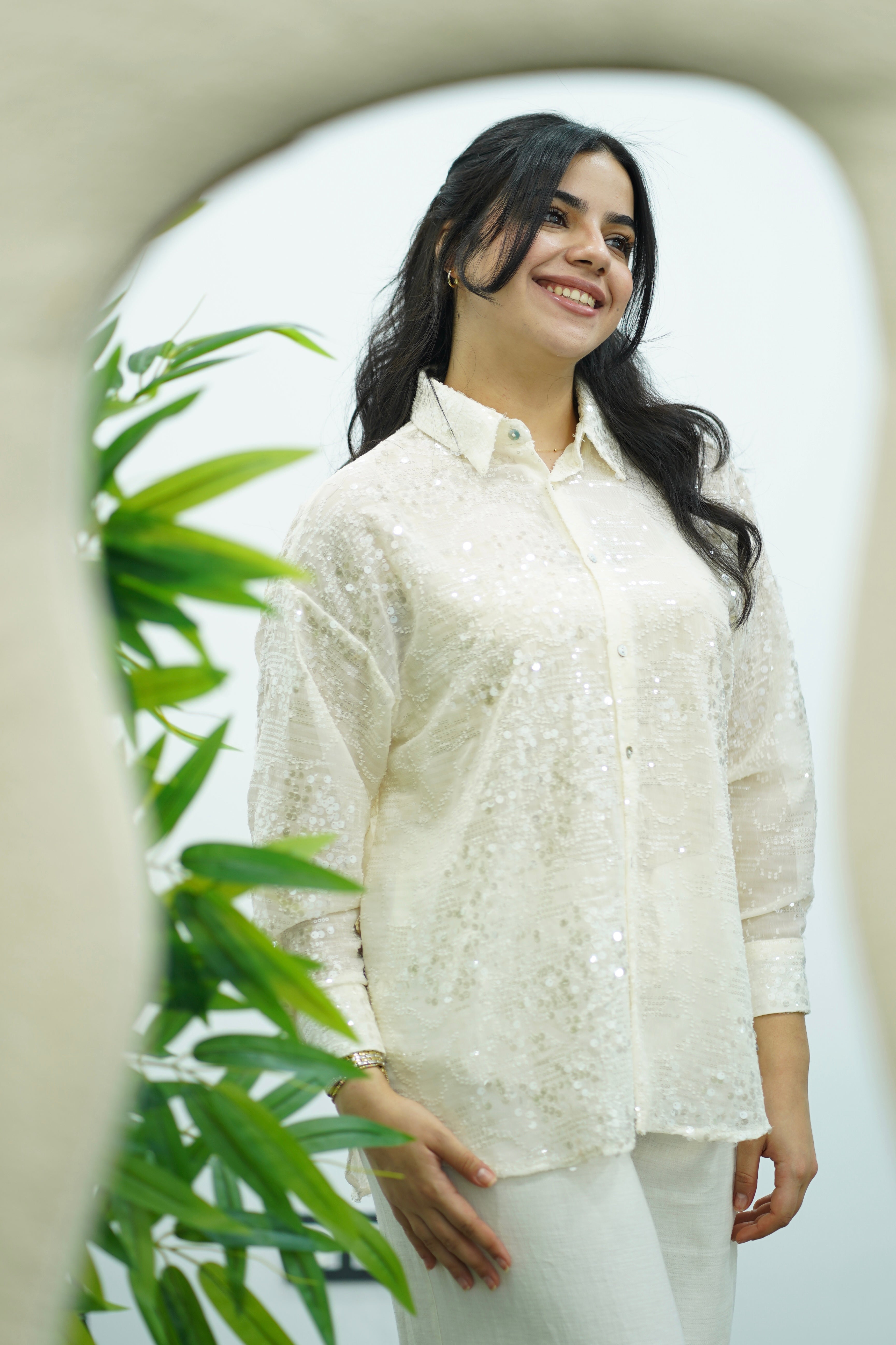 Chemise Blanche- À sequins