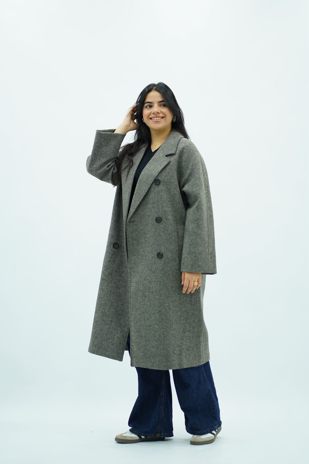 Manteau Gris long oversize