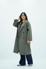 Manteau Gris long oversize