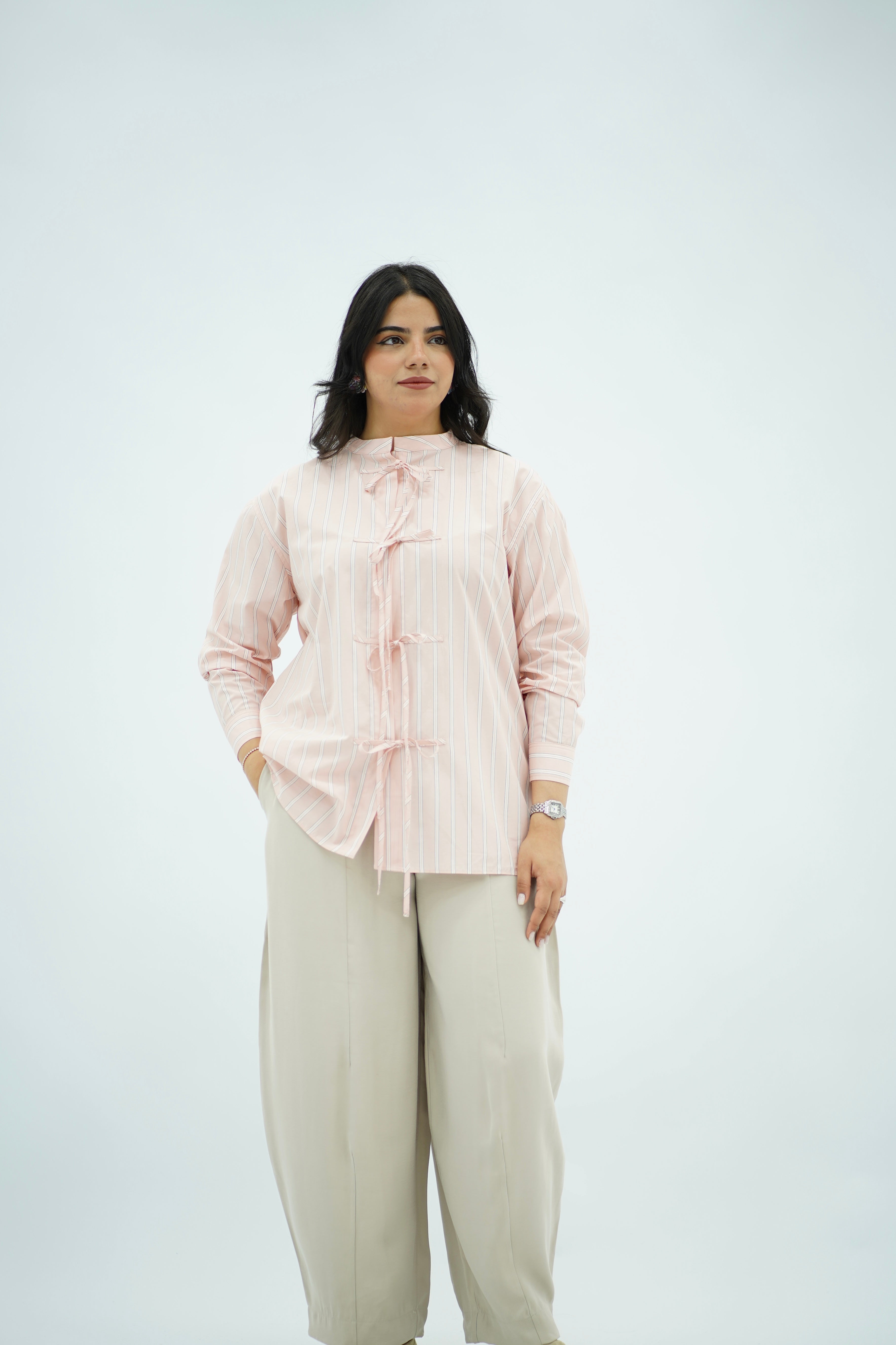 Chemise Saumon avec détails cordon
