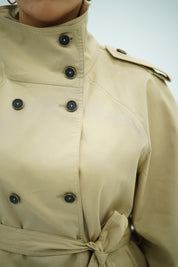 Trench beige à col montant