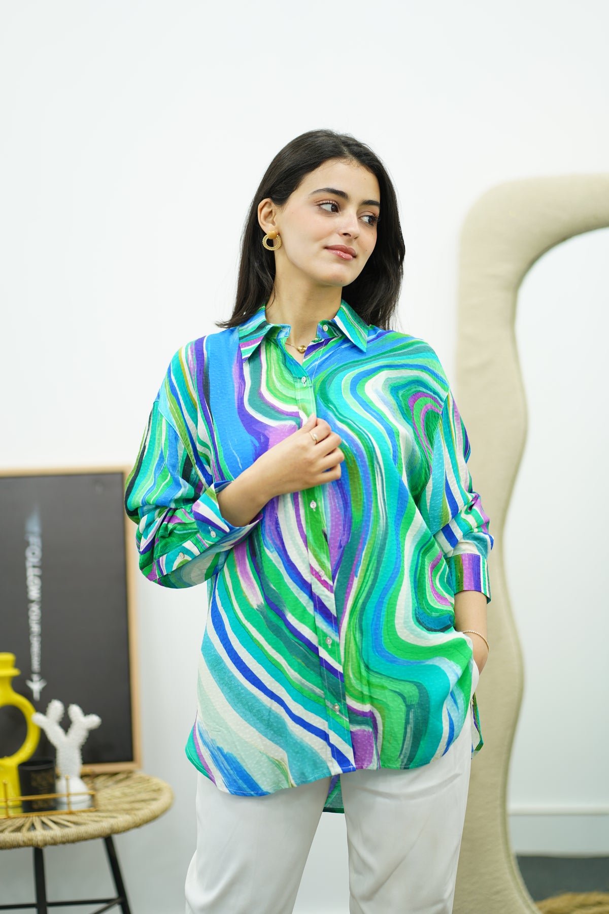 Chemise fluide imprimée