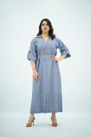 Robe Bleu jeans en Lin