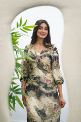 Robe fluide à imprimé floral vintage