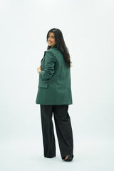 Veste en similicuir vert sapin