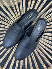 Mules en cuir 100 % véritable - noir
