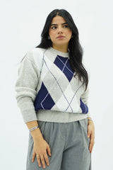 Pull en maille à motifs losanges
