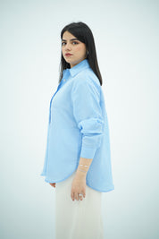 Chemise Bleu ciel rayé - en Popeline
