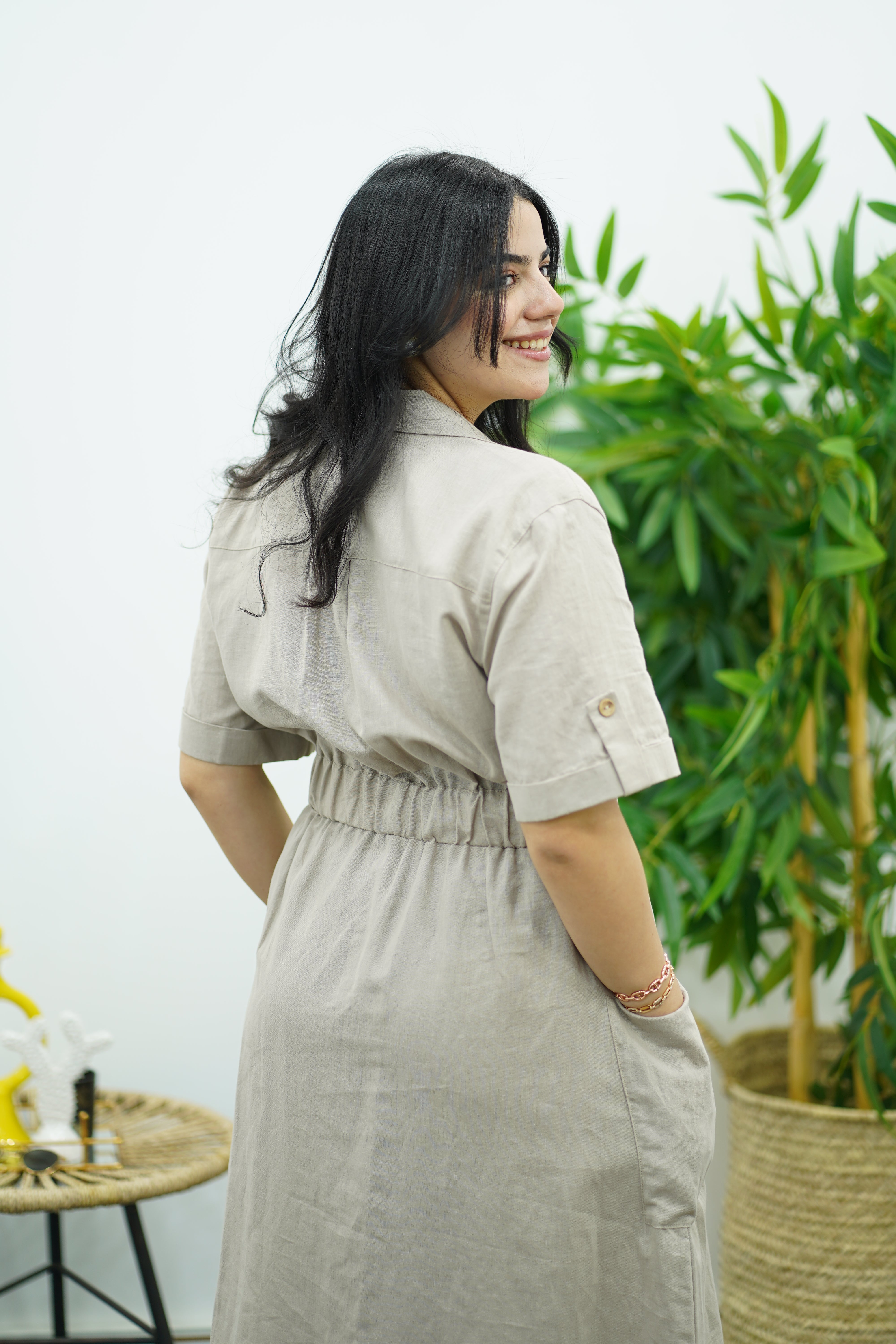 Robe En Lin - Beige