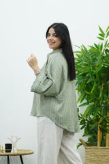 Chemise oversize en Lin Rayé