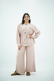 Ensemble fluide ceinturé Rose poudré