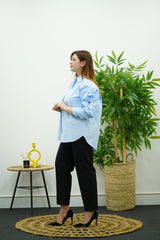 Chemise en popeline bleu ciel