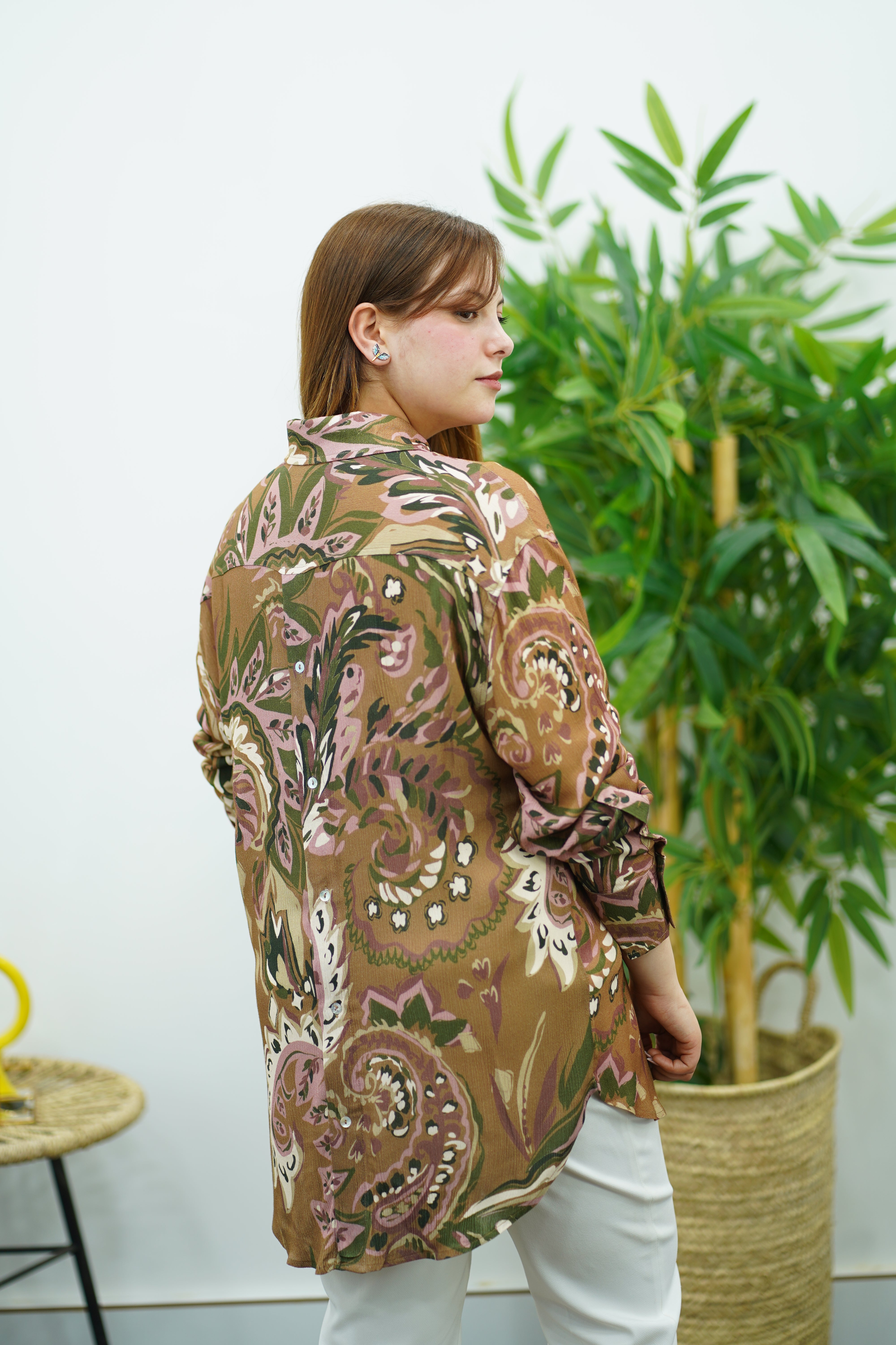 Chemise en Motifs Marron