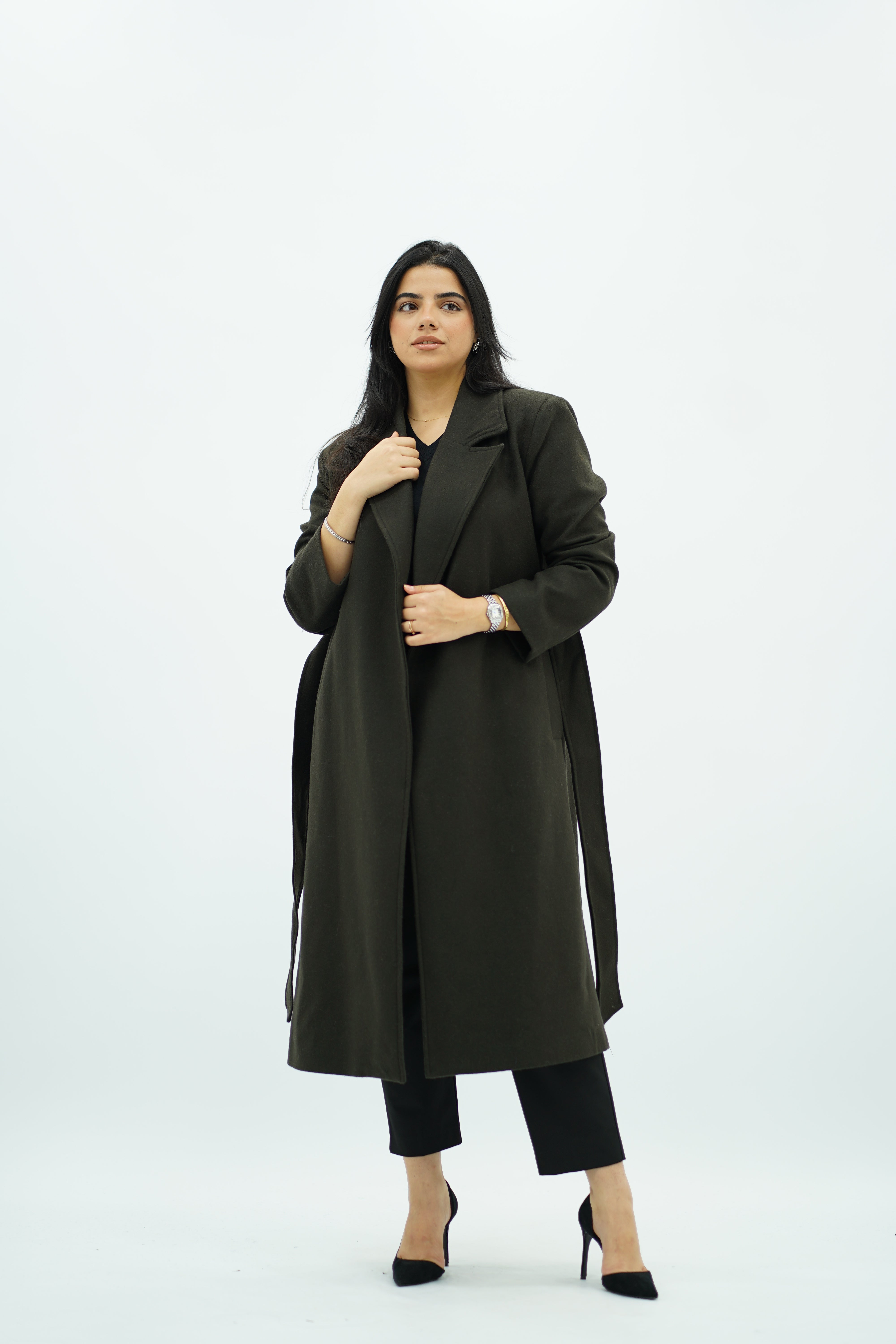 Manteau ajusté avec ceinture
