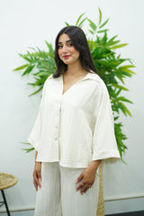 Ensemble Blanc cassé En crêpe