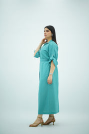 Robe en Lin Bleu Turquoise
