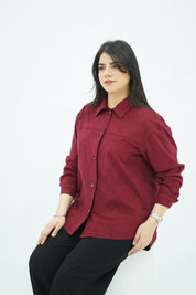 Surchemise Faux Daim Bordeaux