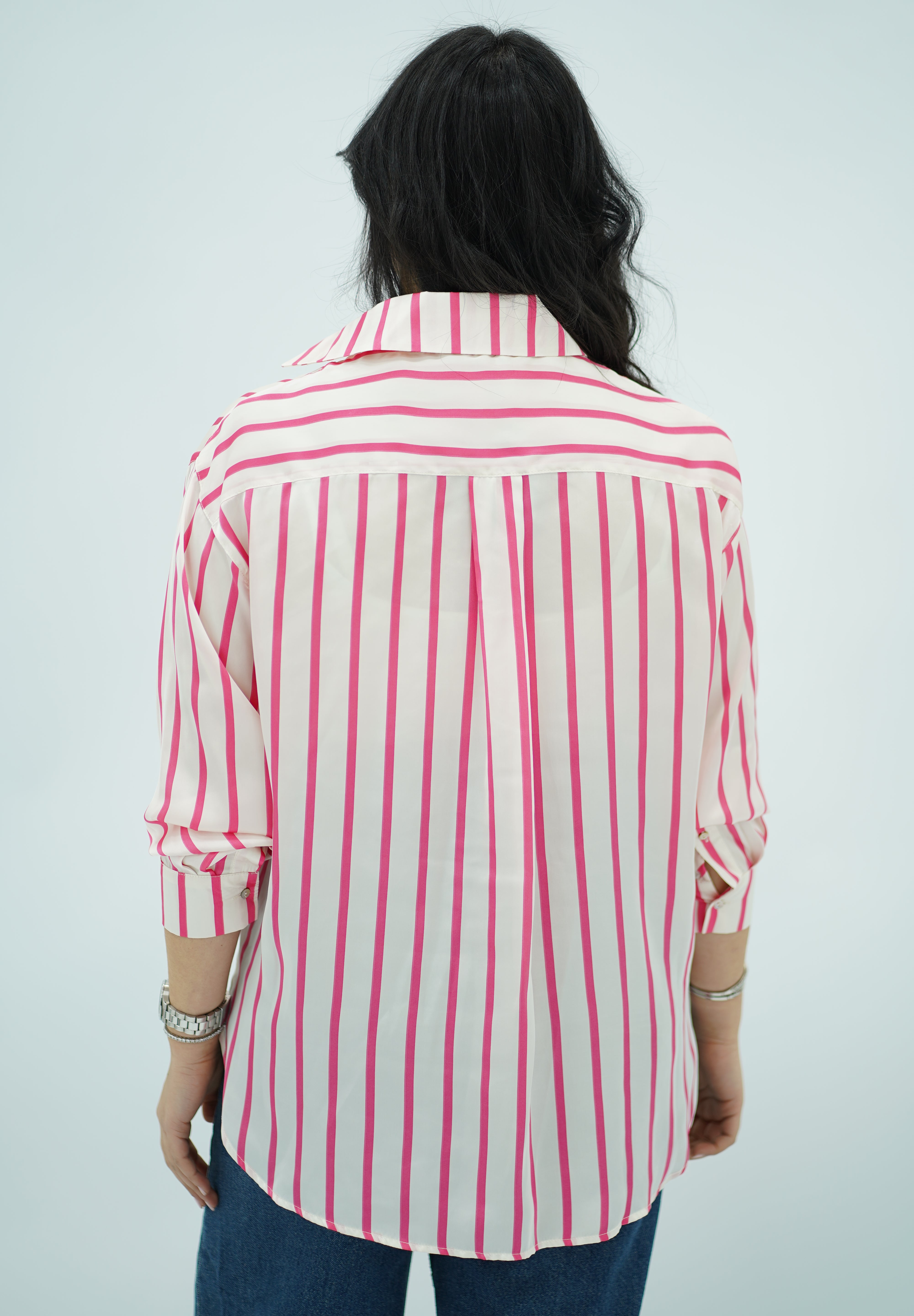 Chemise blanche en satin rayé 🌷