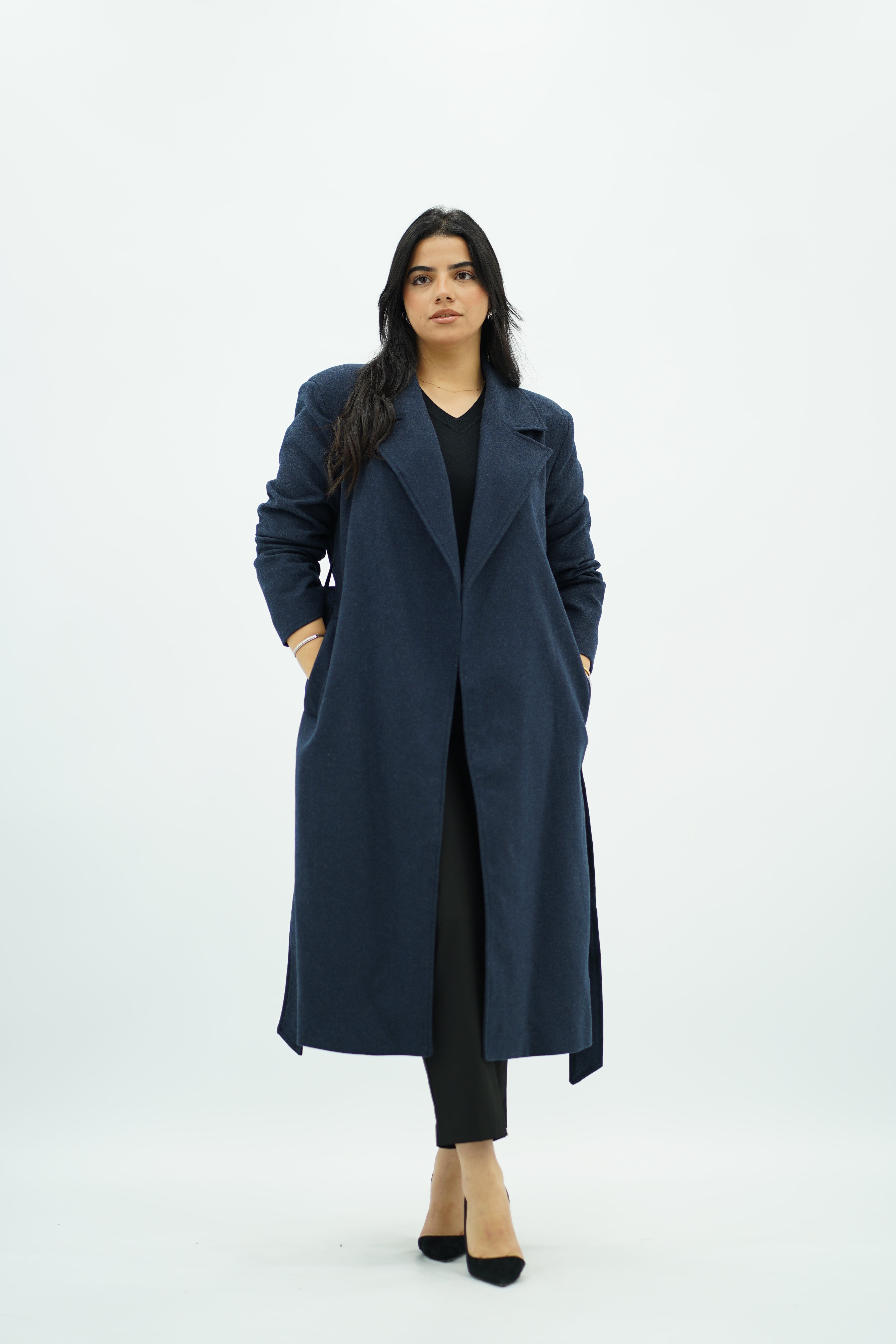 Manteau ajusté avec ceinture