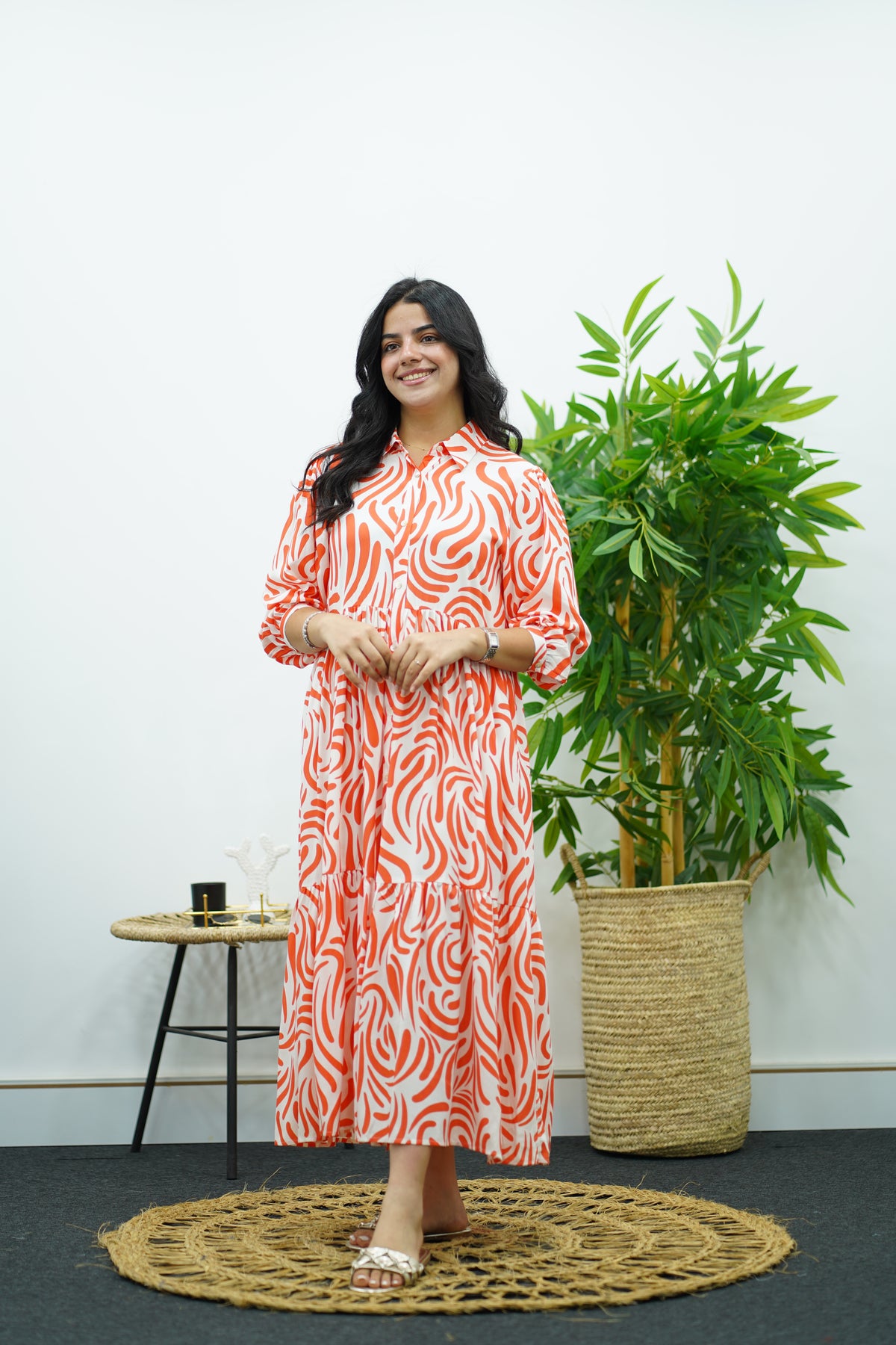 Robe à imprimé longue - Multicolore