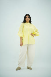 Chemise jaune pastel en Lin