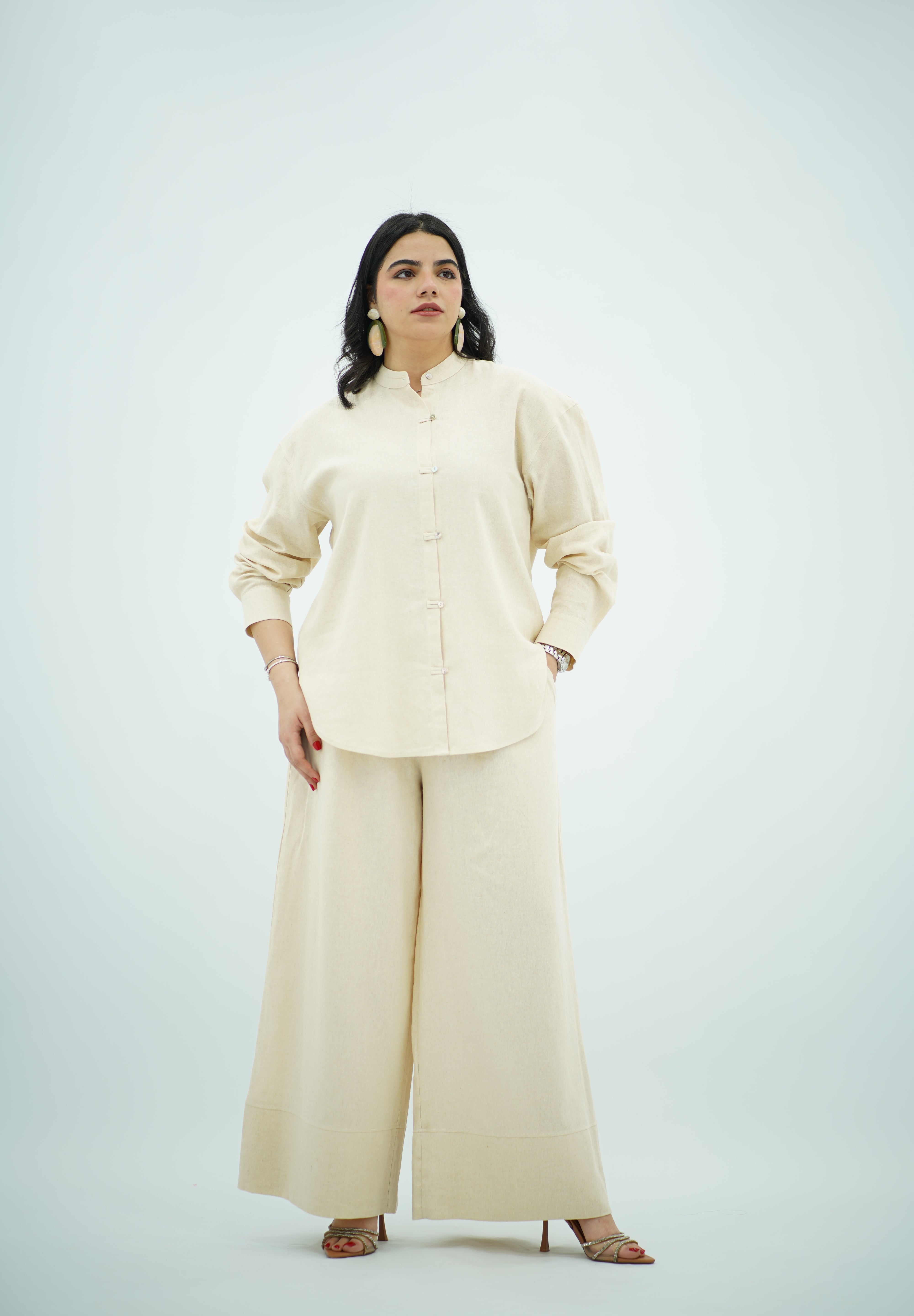 Ensemble en Lin Blanc cassé