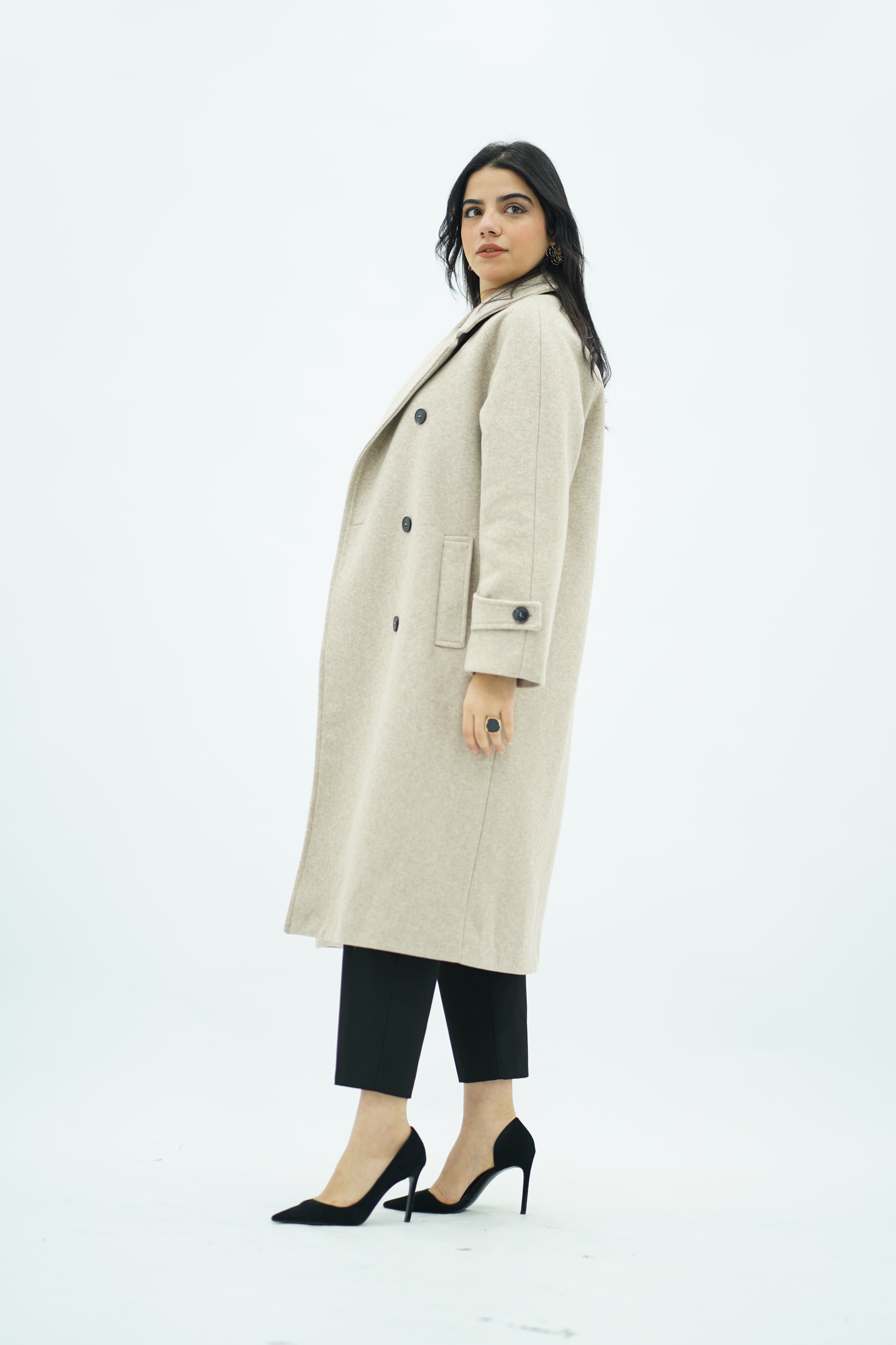Manteau oversize écru