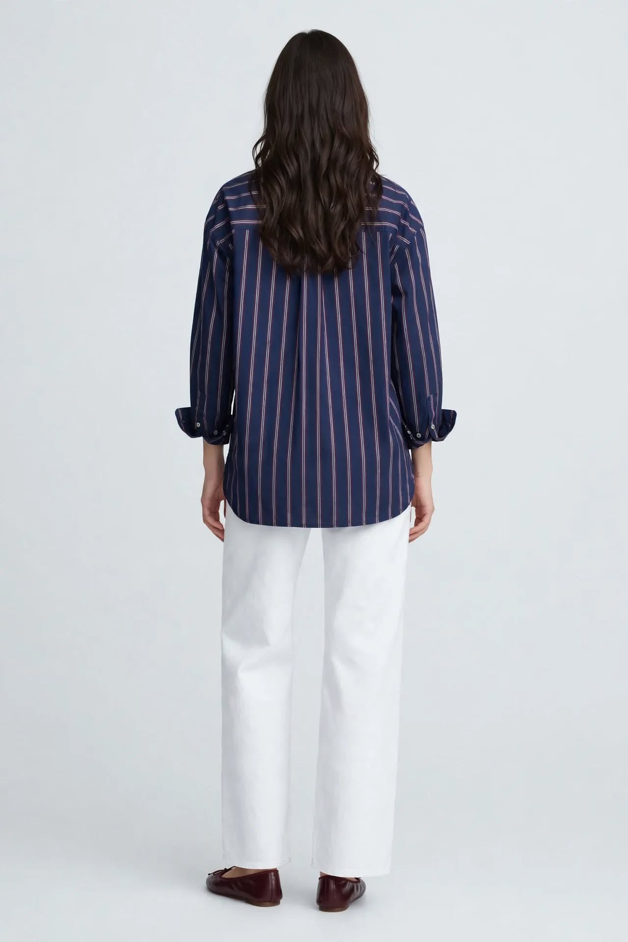 Chemise rayée bleu marine