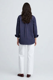 Chemise rayée bleu marine