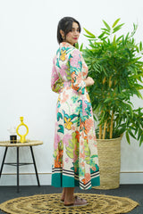Robe Florale avec Ceinture – Élégance Naturelle