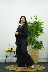 Ensemble en Lin Noir Oversize