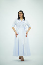 Robe Longue Chemise Bleu Ciel