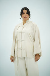 Chemise à noeud écru