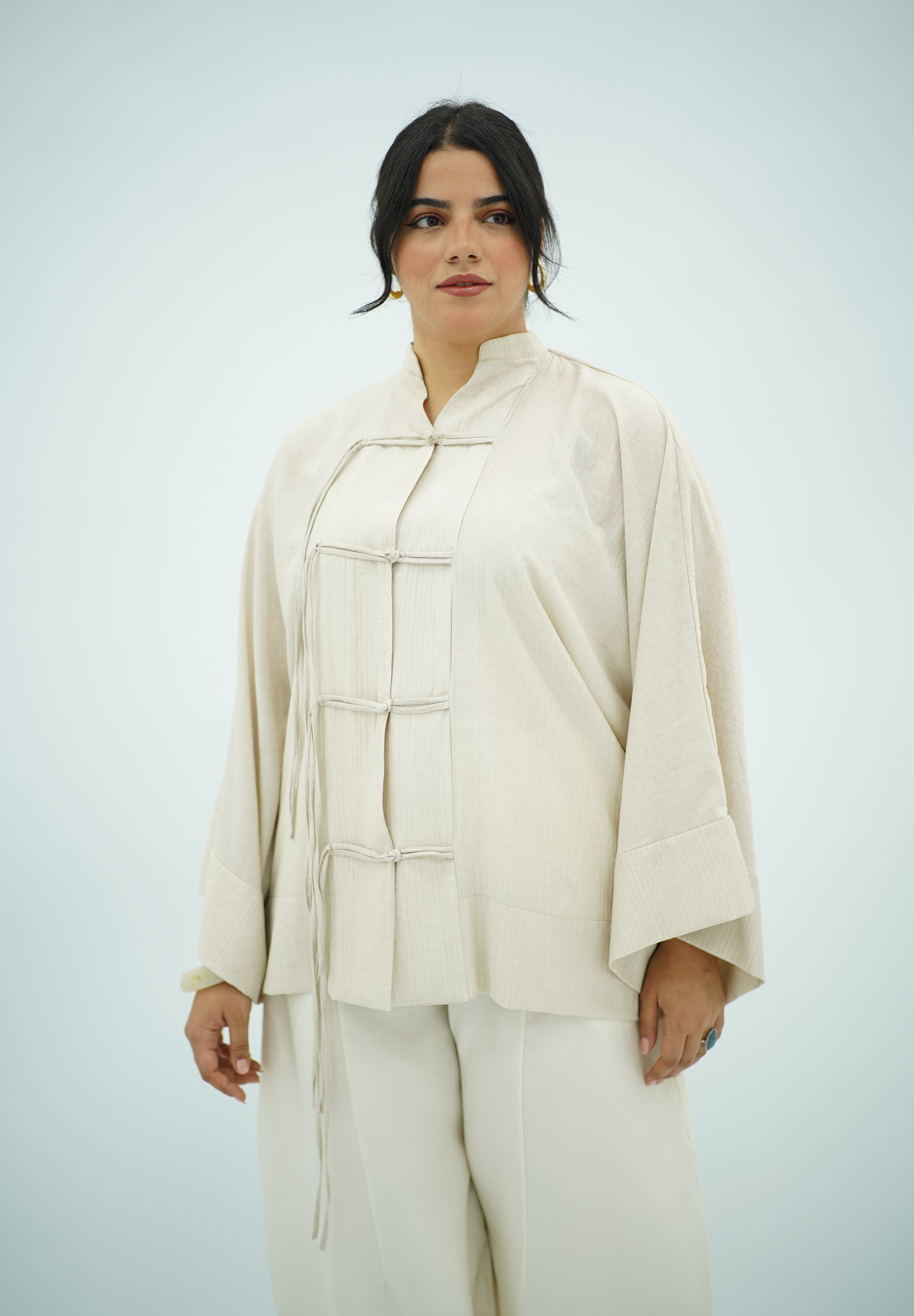 Chemise à noeud écru