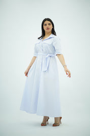 Robe Longue Chemise Bleu Ciel