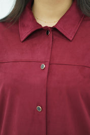 Surchemise Faux Daim Bordeaux