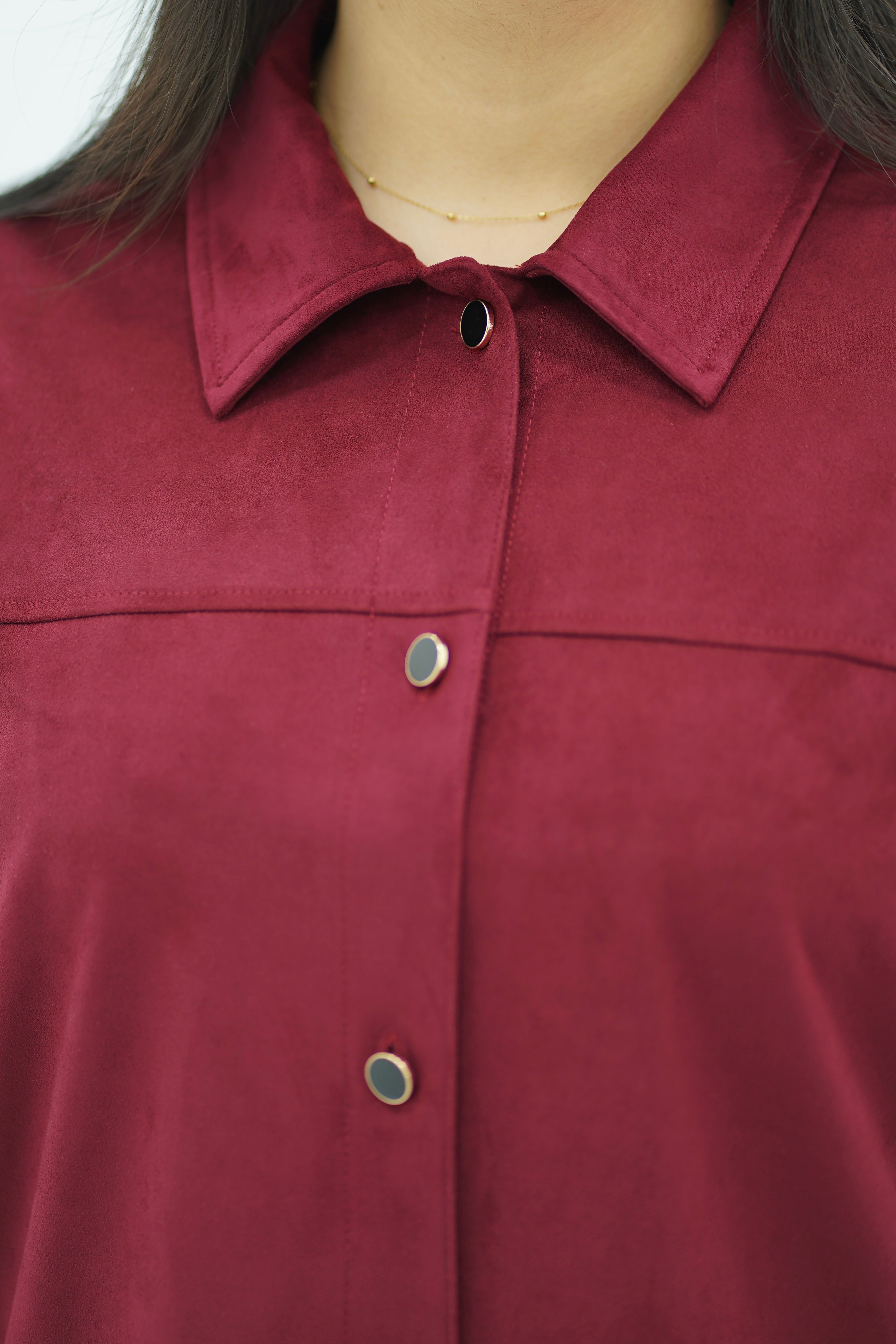 Surchemise Faux Daim Bordeaux