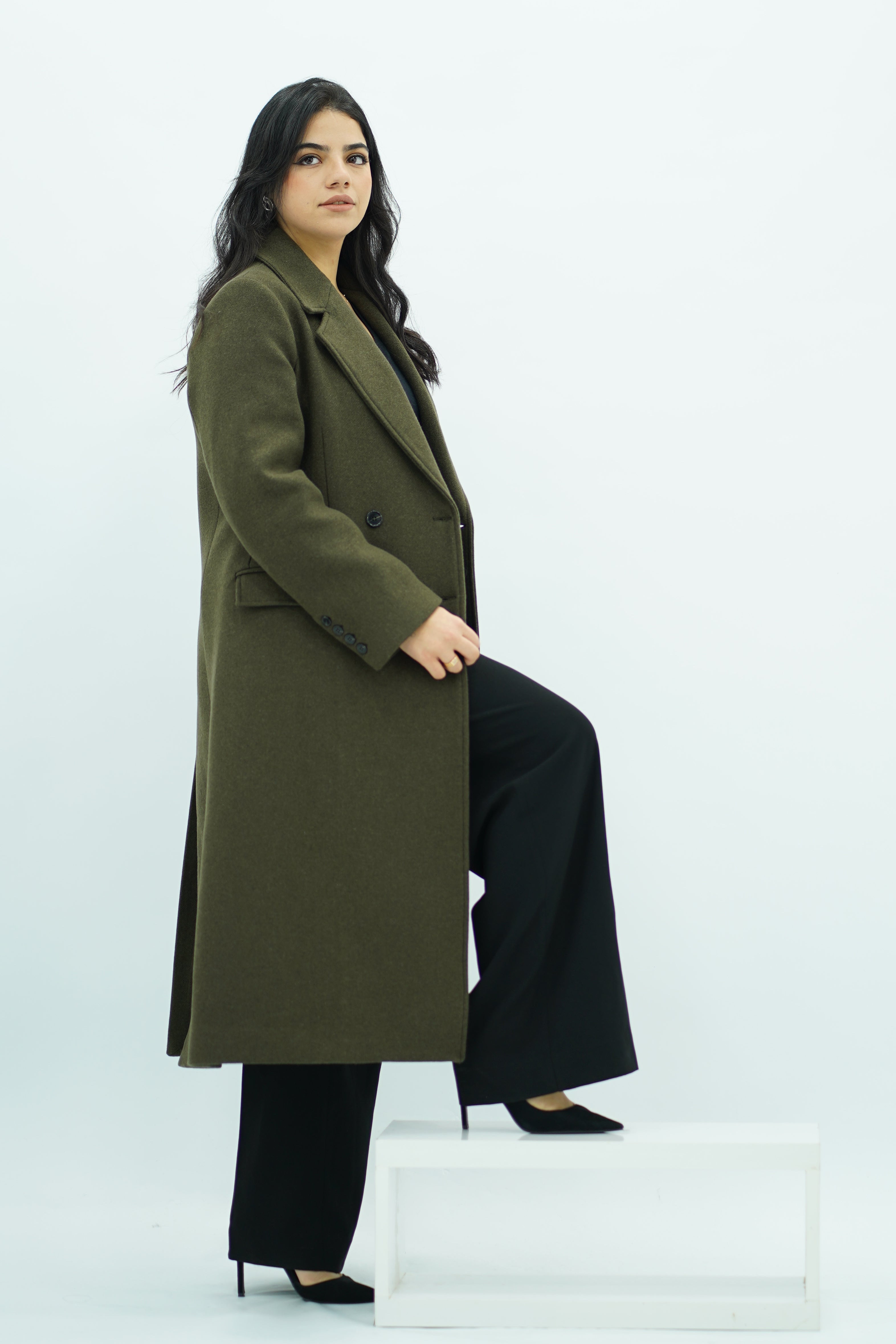 Manteau long Kaki