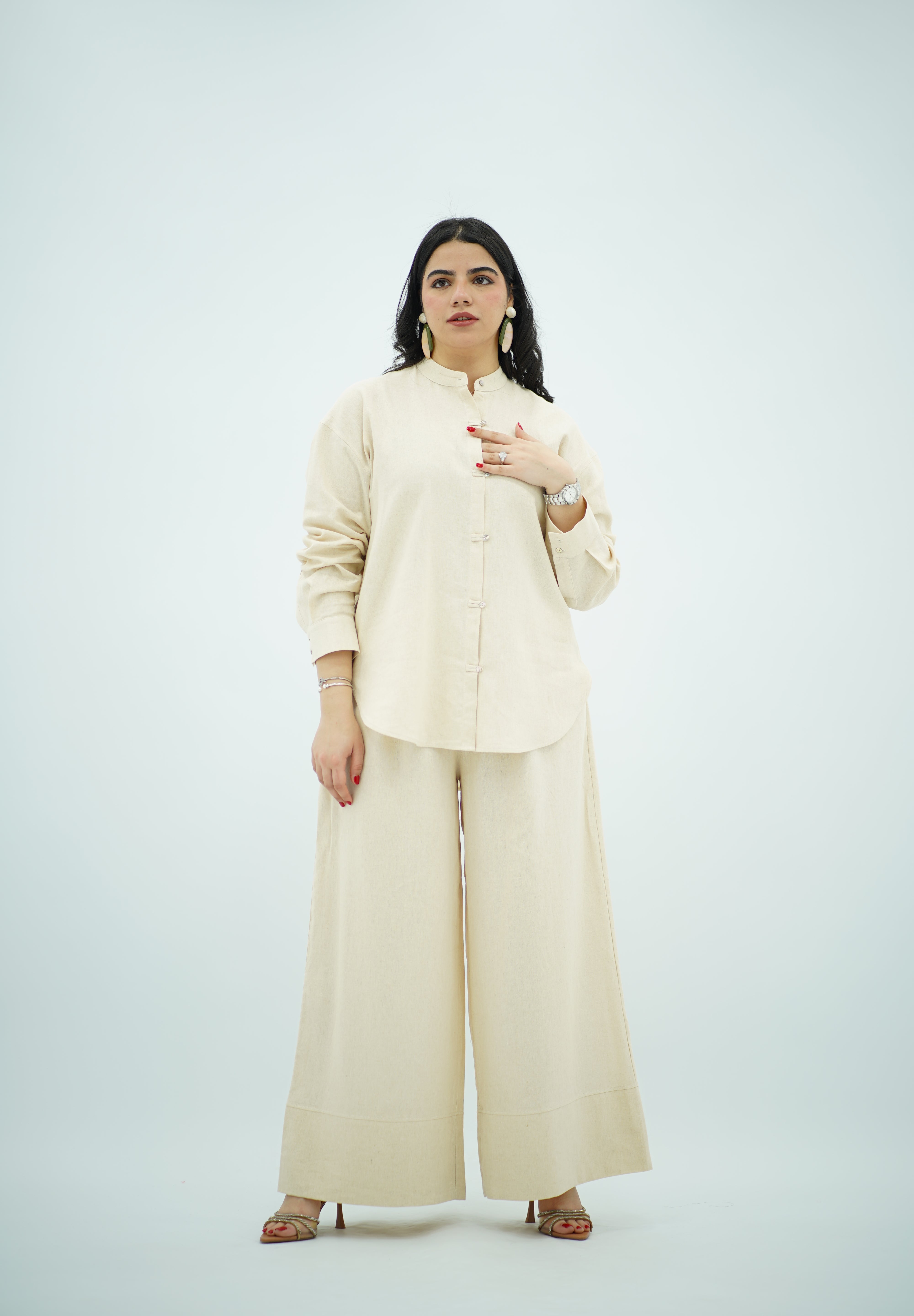 Ensemble en Lin Blanc cassé