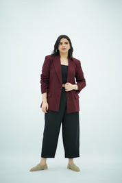 Blazer Bordeaux avec Fente Dorsale