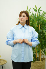 Chemise en popeline bleu ciel