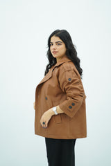 Trench Court Camel en similicuir