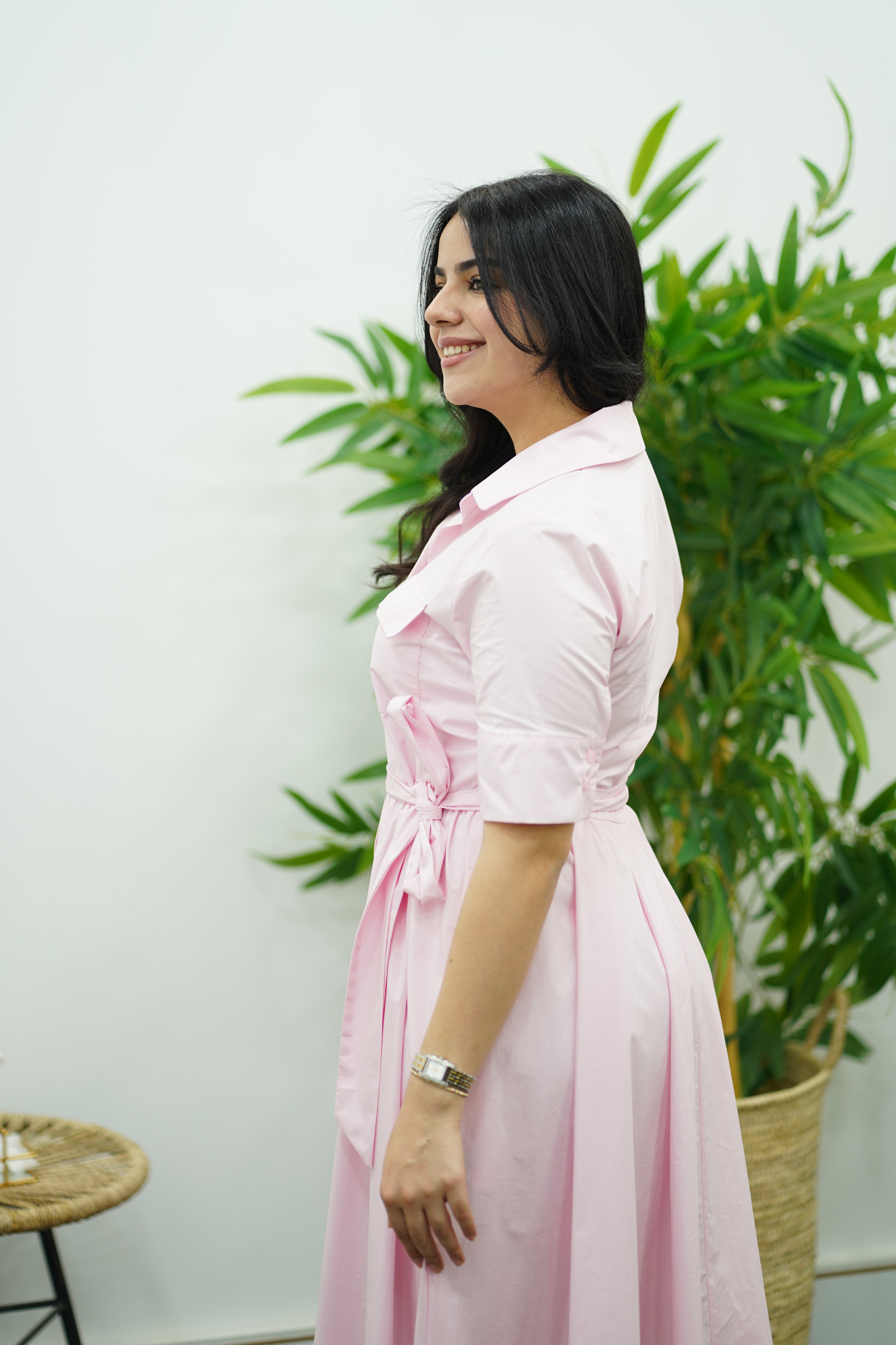 Robe En Popeline- Rose Barbie