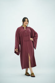 Gandoura Bordeaux en Tencel