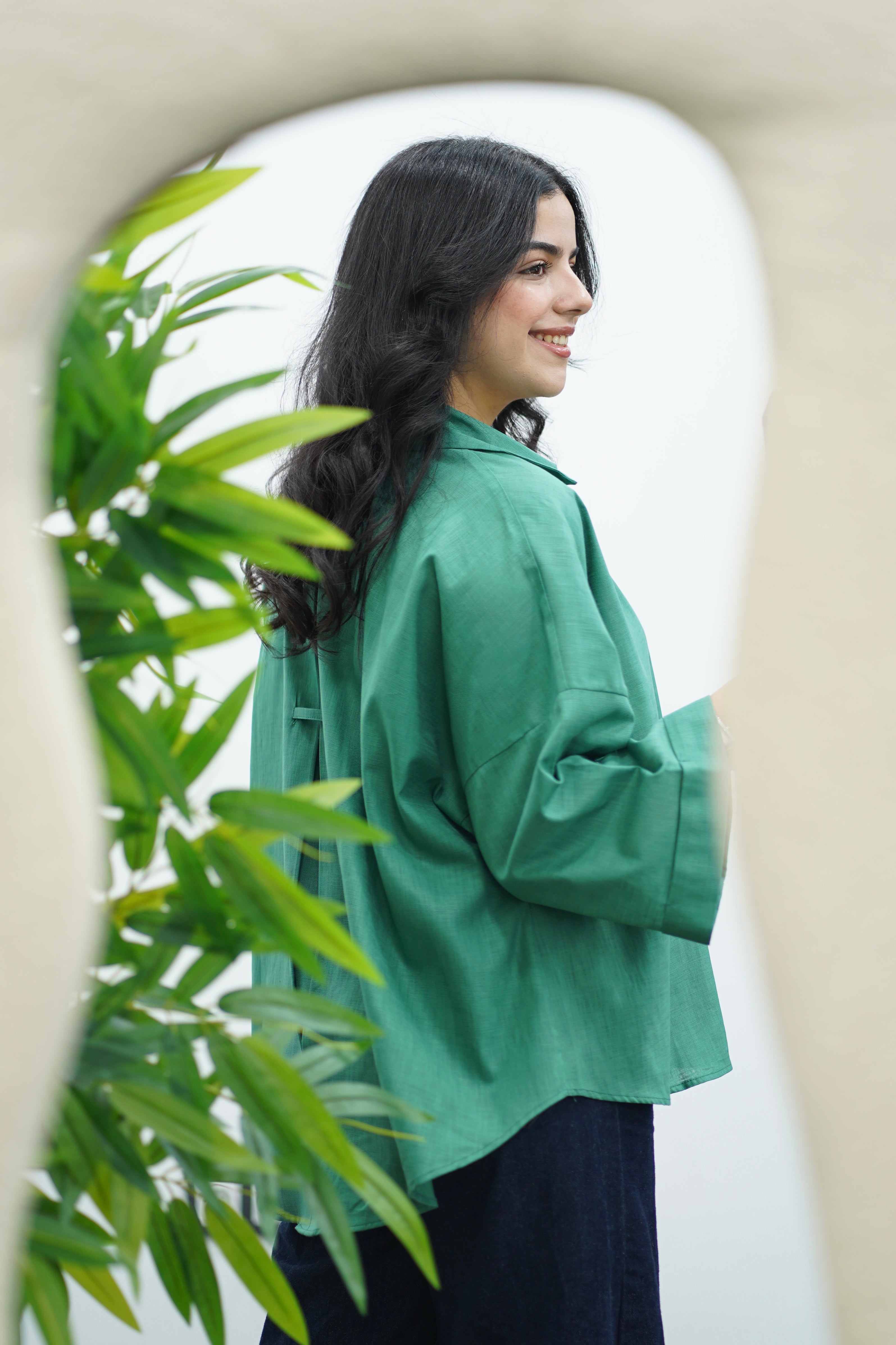 Chemise oversize en Lin Verte