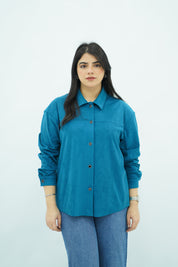 Surchemise Faux daim Turquoise